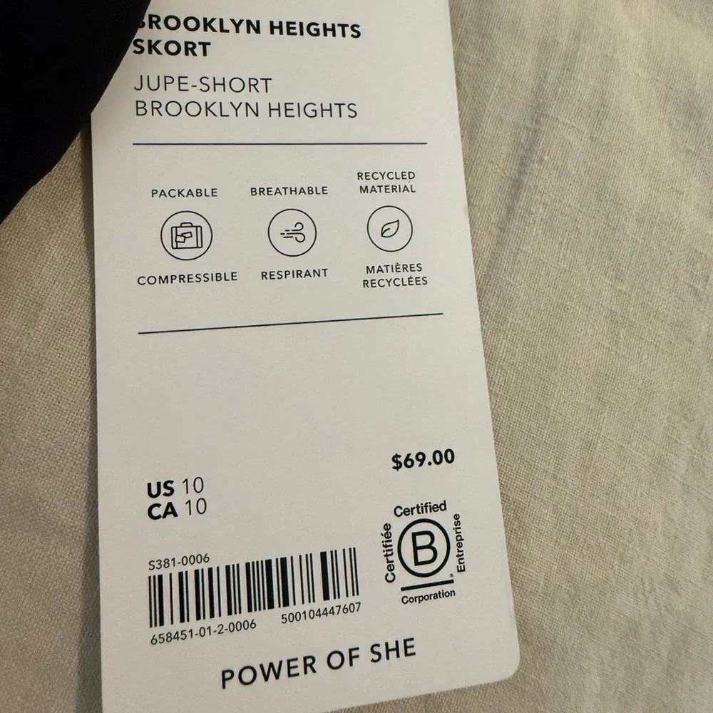 Athleta Brooklyn Heights Black Skort, Size 10 NWT - Picture 5 of 8